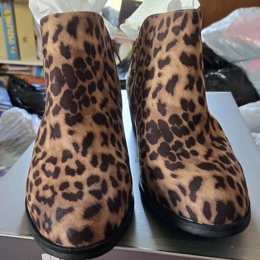 Cloudwalkers Animal Print Ankle Booties